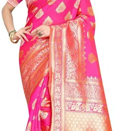 Woven Kanjivaram Silk Blend Saree-image-1