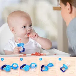 kistapo Food/Fruit Nibbler with Extra Mesh, Soft Pacifier/Feeder, Teether For Baby Feeder image 5