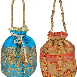sunesh creation Women Blue, Orange Potli-picture-28