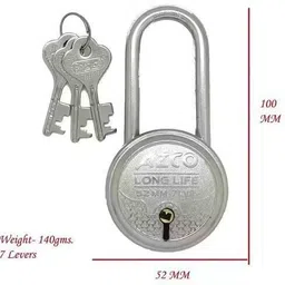 hunza long hook long pack of 3 Padlock image 3