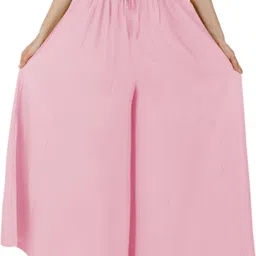 ar-fabtiko Women Flared Pink Viscose Rayon Trousers-picture-11
