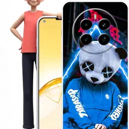 mobifly Back Cover for Realme P1 5G, Neon, Panda, Mask, Music, Marshmello, 262 image 4