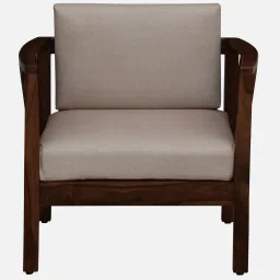 woodsworth from pepperfry Gistrup Sheesham Wood 1 Seater Sofa In Honey Oak Finish image 2