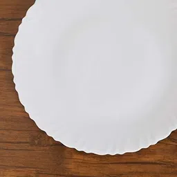 namaste kitchen Opalware white Full Plate Set, 11-inch(27cm), 6 Pieces, White_New_New Dinner Plate image 2