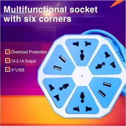 GUGGU USB HUB Extension Board Hexagon Electrical Cord Power 4 Socket & 4 USB PortBN148 USB HUB Extension Board Hexagon Electrical Cord Power 4 Socket & 4 USB PortBN148 USB Hub image 5