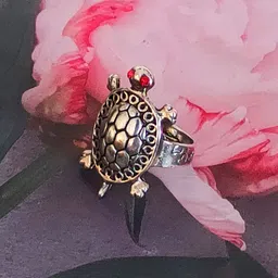 shiv jagdamba Decent Design Tortoise Turtle Charm Best Quality Metal Ring Metal Sterling Silver Plated Ring-picture-23