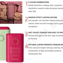 snow ferry Multi-Use Creamy Matte Blush and Lipstick Stick in Ruby Shade image 3