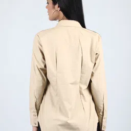 blue ronin Women Regular Fit Solid Curved Collar Casual Shirt image 4