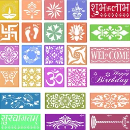 26 Pcs Rangoli Stencils,Kolam Stencils,Rangoli Designs,Rangoli Stencil For Floor Rangoli Stencil-image-24