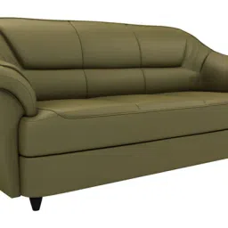 durian Berry compact Leatherette 3 Seater Sofas in Olive Green Colour image 2