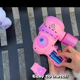 pepstter Automatic Space Bubble Gun Toy with Light and Bubble Solution Water Gun image 3