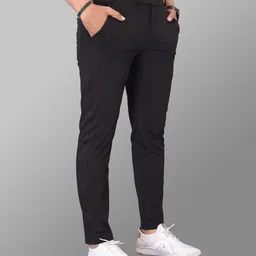 miramichi Men Regular Fit Black Lycra Blend Trousers image 3