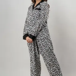 pretty loving thing Women Shirt & Pyjama set White Animal Print-picture-22