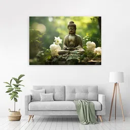 zrintly 91 cm Gautam Lord Buddha Aesthetic Meditating (Posters-36Inch X 24Inch) Self Adhesive Sticker-picture-11
