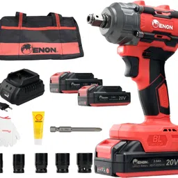 enon XE-BL2031 20V Impact Wrench Cordless Kit, 300Nm Torque, Powerful, 2 Batteries Cordless Impact Wrench-picture-10