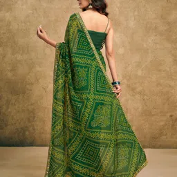 samah Printed, Embroidered, Embellished Bollywood Georgette, Chiffon Saree image 2