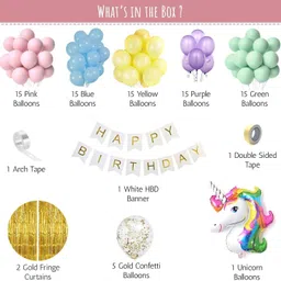 party midlinkerz Unicorn Theme Birthday Decorations Arch Garland Kit With Multi Pastel Balloons image 2