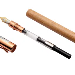 ledos Yiren 885 Natural Wood 22KGP Dualtone Fine Nib Fountain Pen image 3