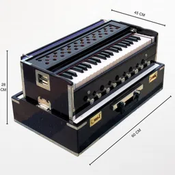 hansmala Classic 42 – Pine Wood Foldable Harmonium, Premium Reeds, 2 Line, Coupler, 3.5 Octave Hand Pumped Harmonium image 4