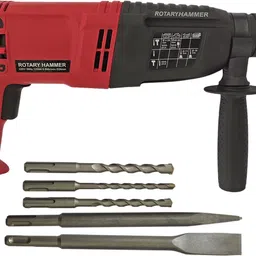 inditrust 6 Month Warranty RED Electric Machine with 5pc bit and 13mm drill chuck & Adaptor 13pc HSS 5pc Masonry 5pc Wood 5pc Stone Rotary Hammer Drill image 3