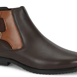 house of pataudi Chelsea Buckle Boots Outdoor Trendy Lightweight Soft Cushioned Footbed Slip On For Men image 2