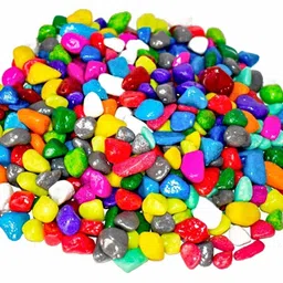 ercole Colored Stones Pebbles For Aquarium Vase Home Garden Outdoor Art n Craft ER44 Painted, Polished, Regular Angular, Asymmetrical Marble Pebbles-picture-17