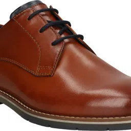 bugatti cognac Premium Leather Derby Formal Shoes Corporate Casuals For Men-image-48