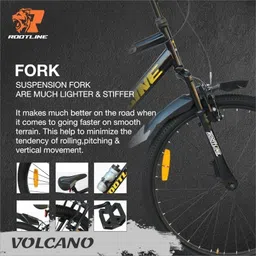 rootline VOLCANO 26T BLACK 26 T (inch) Mountain Cycle image 2
