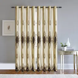 rainbow furnishings 122 cm (4 ft) Long Door Velvet Blackout Curtain Single Curtain-picture-16