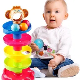krivan Roll Ball Toy with 5 Layer Ball Drop With Roll Swirling Ramp Toddler Toy For Kid image 4