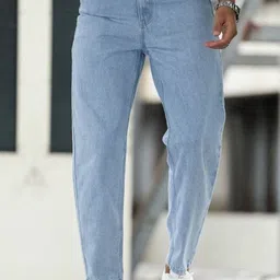 niffar fashion Men Slim High Rise Light Blue Jeans image 3