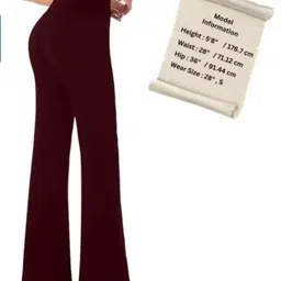 gladly Women Relaxed Maroon Cotton Blend Trousers image 2