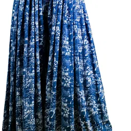 Women Flared Blue Lycra Blend Trousers-image-9