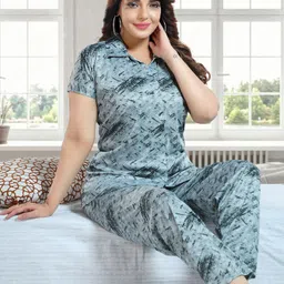 trade zone Women Shirt & Pyjama set Light Green Printed-picture-21