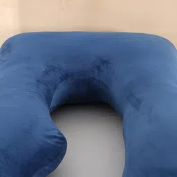 ag pro comfort J-Shaped Pregnancy Pillow-Full Body Maternity Support with Washable Velvet Cover Polyester Fibre Stripes, Solid Pregnancy Pillow Pack of 1 image 3