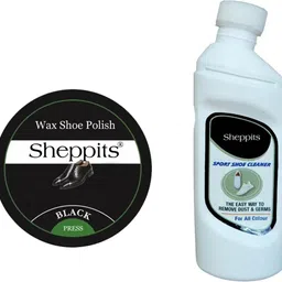 Sheppits Premium Sports Shoes/Sneakers Cleaner (Natural) & Leather Shoe Polish (Black) Shoe Care Kit-image-18