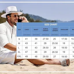 zartha Men Solid Cotton Blend Straight Kurta image 5