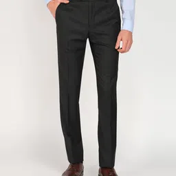 raymond Men Slim Fit Black Polyester Trousers-picture-16