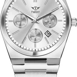twixy PRX Series Chronograph Date Display Classic Quartz Analog Watch - For Men TYW-15 Silver image 5