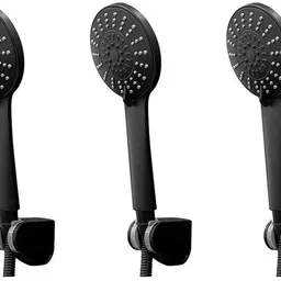 Parryware hand shower 3 - Modes, Bathroom clean black with Hose & clutch set of 3 pic 019 shower-picture-20