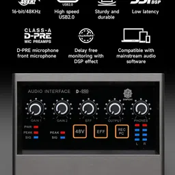 digimore D-410 Condenser Microphone Kit with Audio Interface & Headphones for Recording Microphone image 3