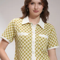 tokyo talkies Women Regular Fit Self Design Spread Collar Casual Shirt-picture-14