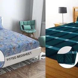 alcotex Cotton Double Flat 240 TC Abstract Bedsheet-picture-23