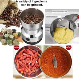 benedict Nima Stainless Steel Multifunctional Electric Grinder & Coffee Maker Mini Mixer 240 W Mixer Grinder image 2