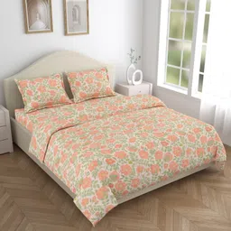 haus & kinder Microfiber Double Flat 120 TC Floral Bedsheet-picture-32
