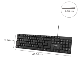 Croma Wired Keyboard with Multimedia Shortcuts (Robust and Compact, Black) image 3