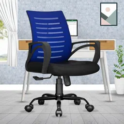 beaatho Verona Mid Back Sturdy Metal Base Nylon Mesh Revolving Mesh Office Executive Chair-picture-27