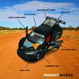 bonytoys SPORTS AUDI R8 1:36 DIECAST ALLOY METAL AND PULL-BACK TOY CAR image 5