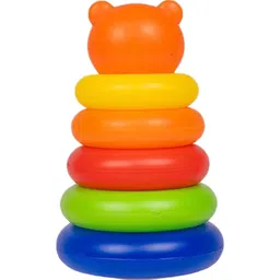 r d enterprises Colorful Stacking Ring Toy with Duck and Bear Topper for Toddlers & Kids image 5