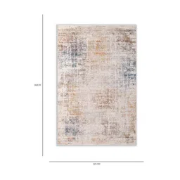 asterlane Yellow Abstract Polyester 4 ft X 6 ft Machine Made Carpet image 2